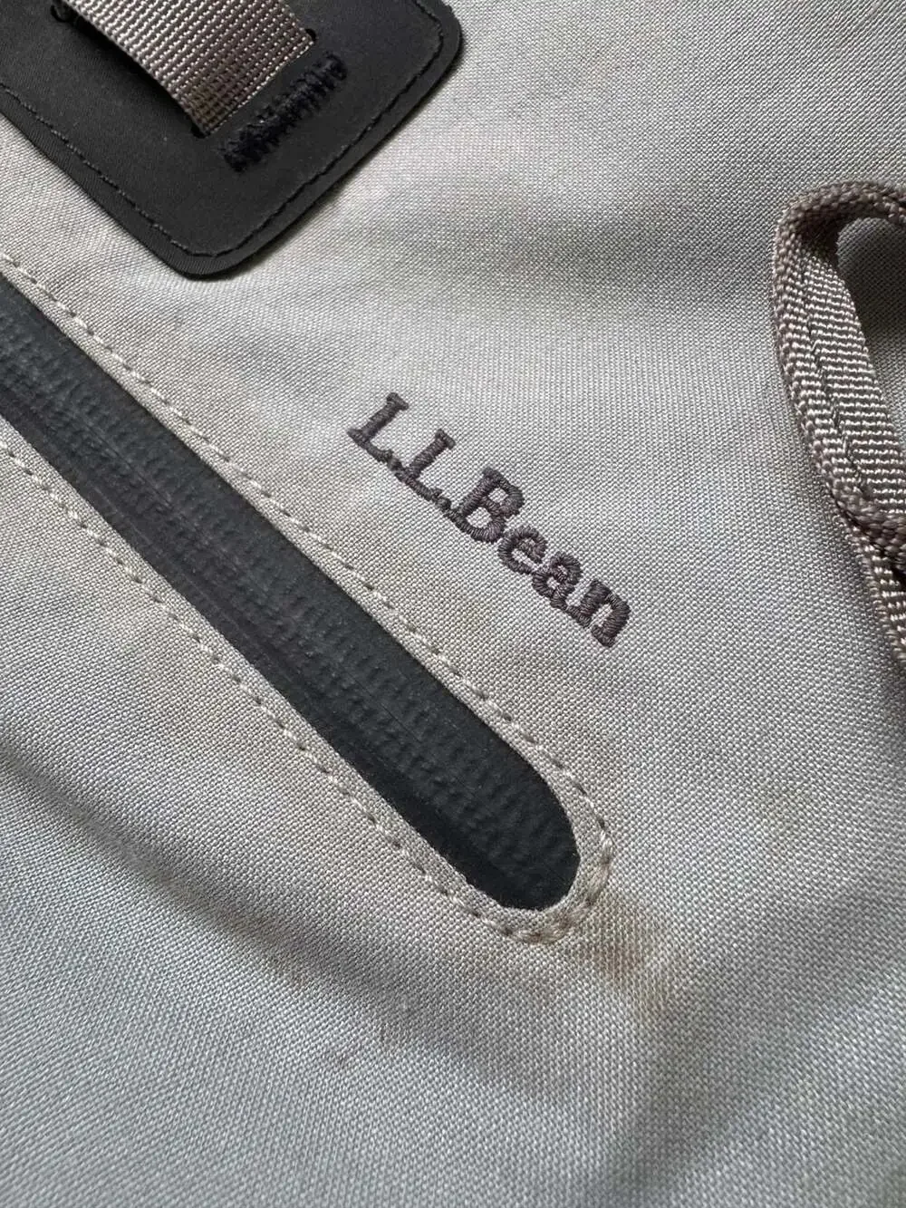 L.L.Bean Gray Black Backpack Monogram K Hiking Travel School Daypack